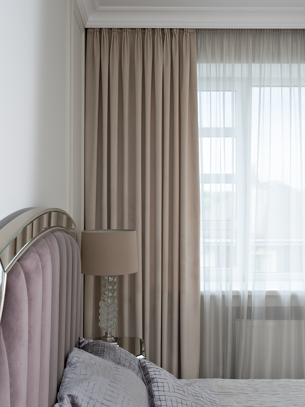 Портьера Silkу на подкладе 300х260см бежевая 1