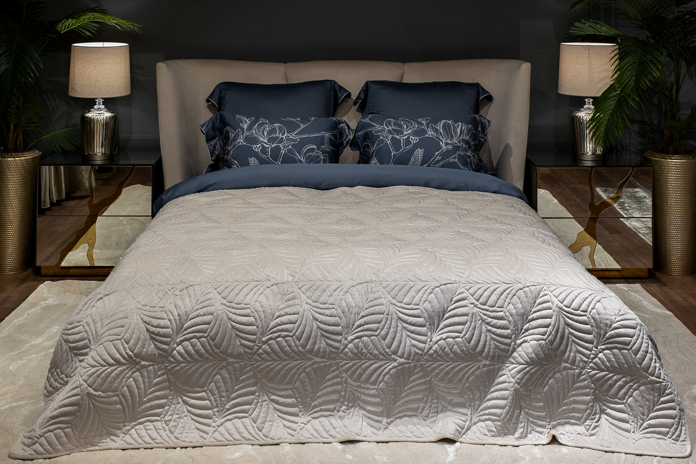 Покрывало «Флора» 240х260см кремовое 1