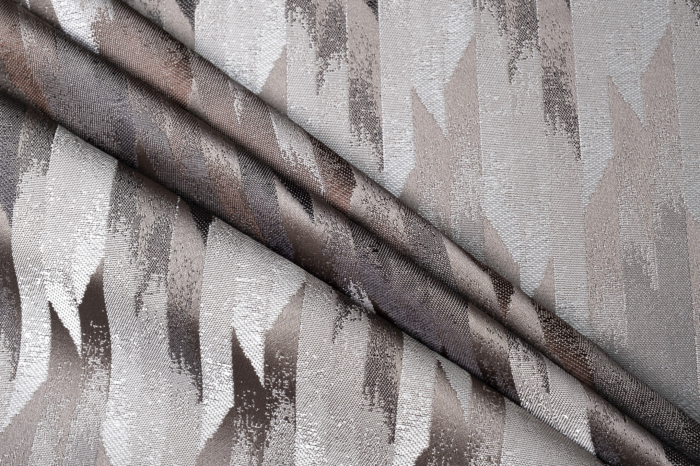 Ткань портьерная Каскад (Cascada) с коричневым 2