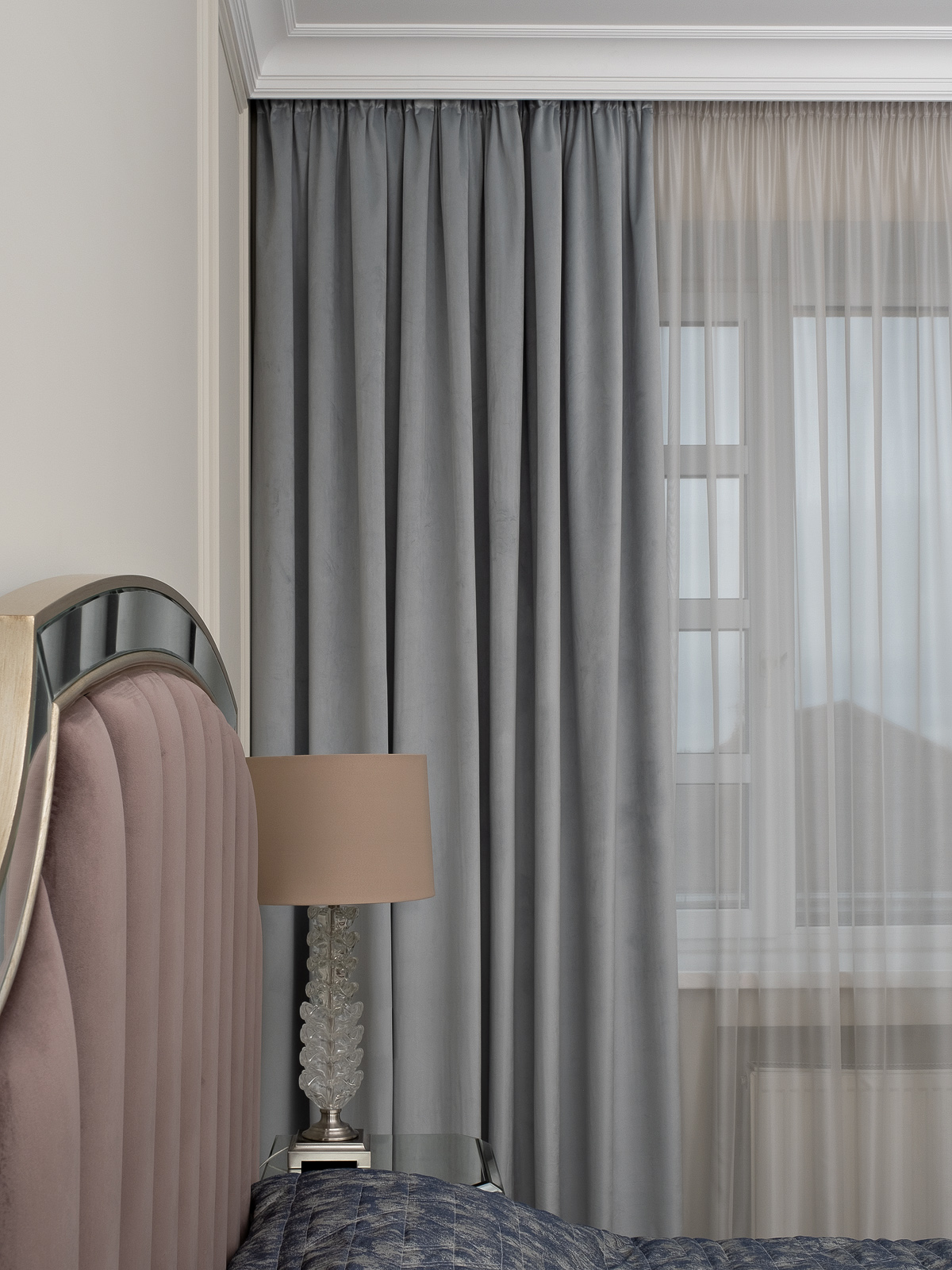 Портьера Silky 275х260см димаут голубая 1