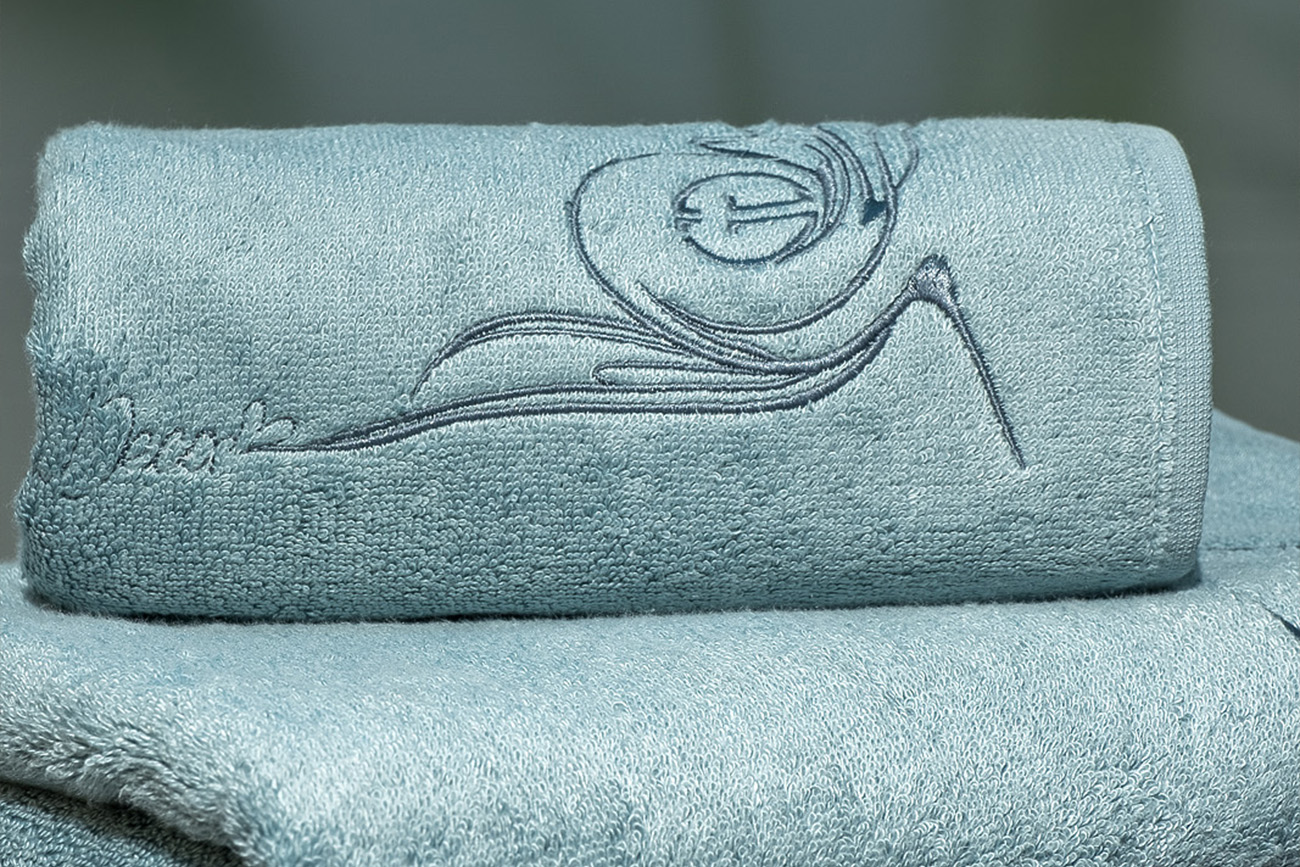 Полотенце «Лирика» 50*90 голубое 6