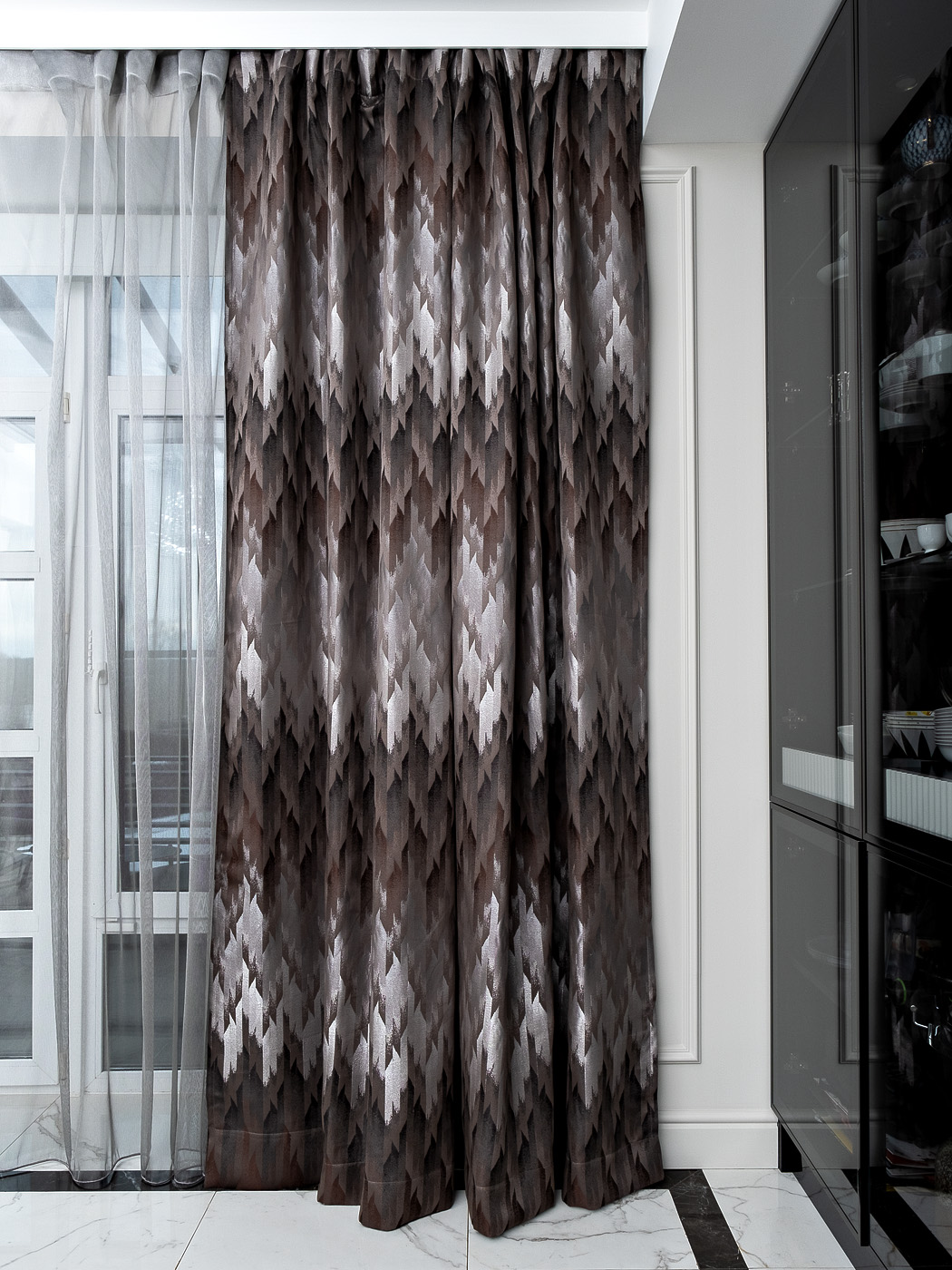 Портьера Каскад (Cascada) 275х260см серая 2