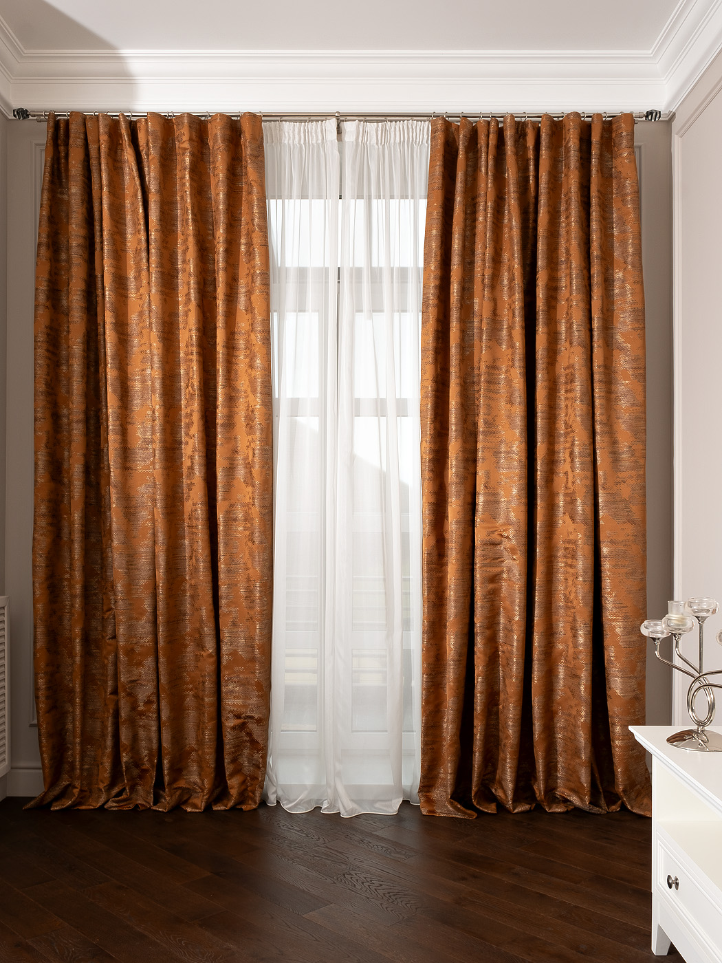 Портьера Bromley 275х260см оранжевая 1