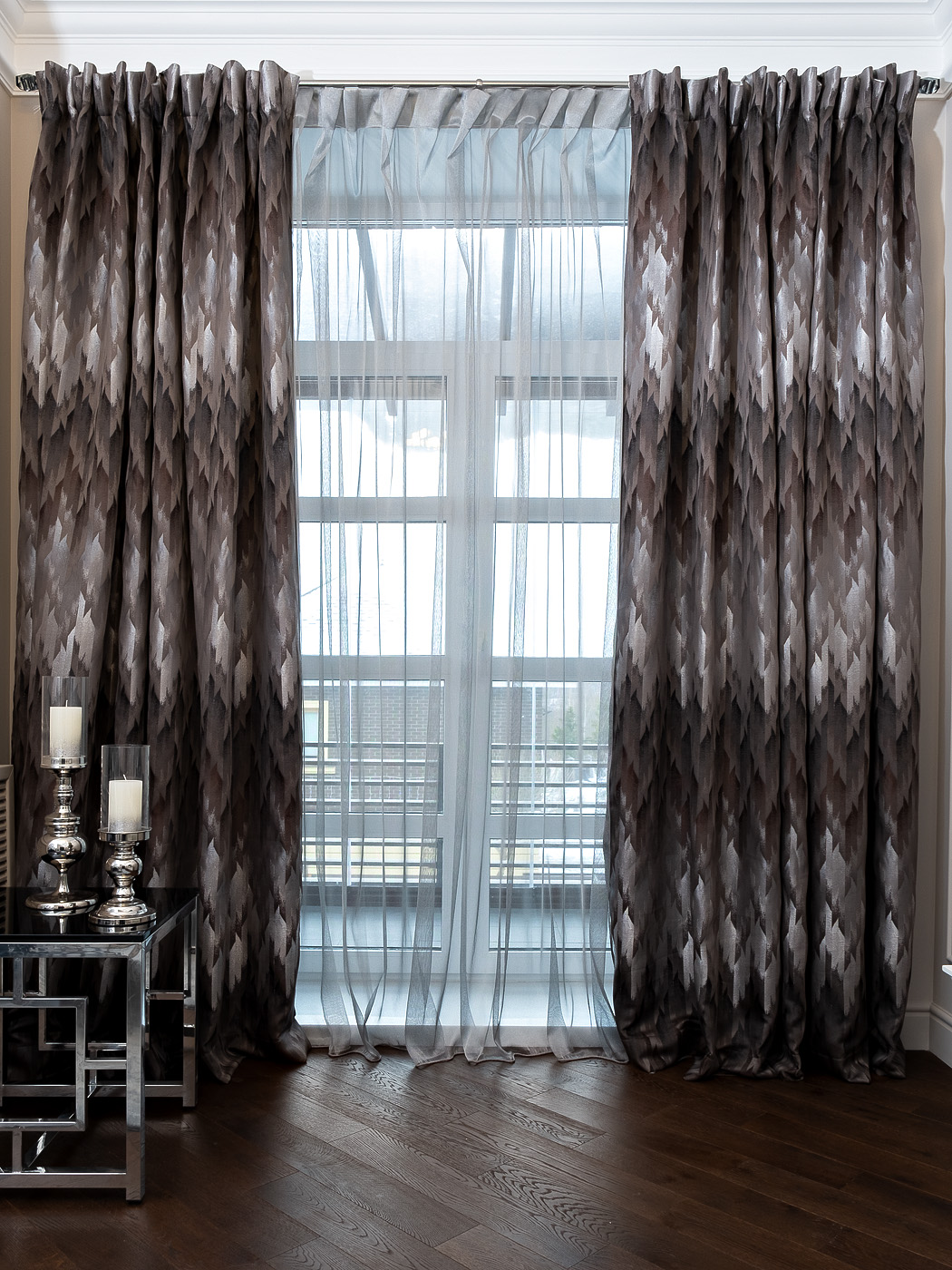 Портьера Каскада (Cascada) 275х260см серая 1