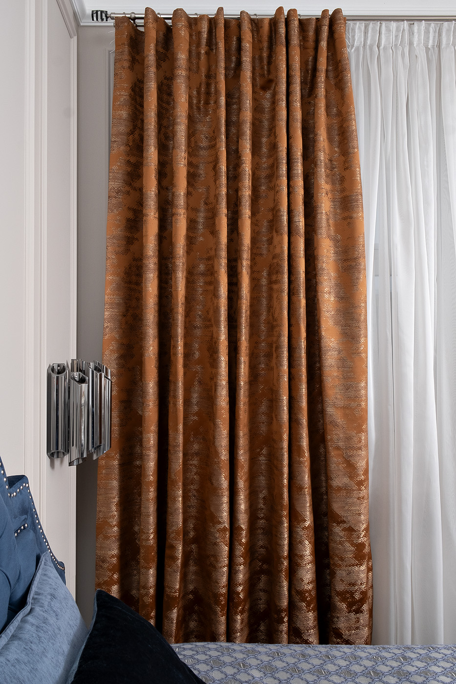 Портьера Бромли (Bromley) 275х260см оранжевая 1