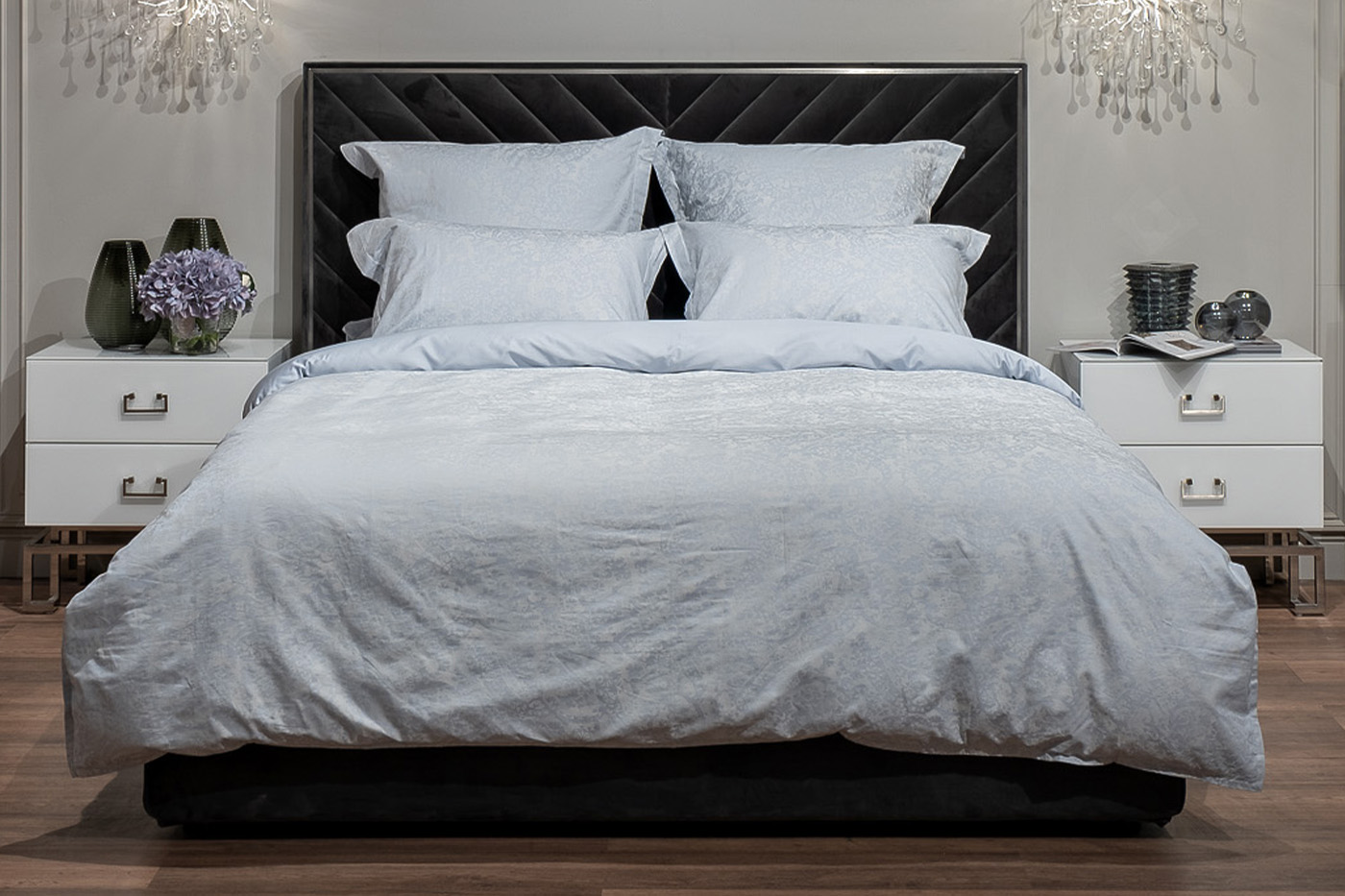 Комплект постельного белья «Илария» голубой 145х210см с наволочками 50х70см 1