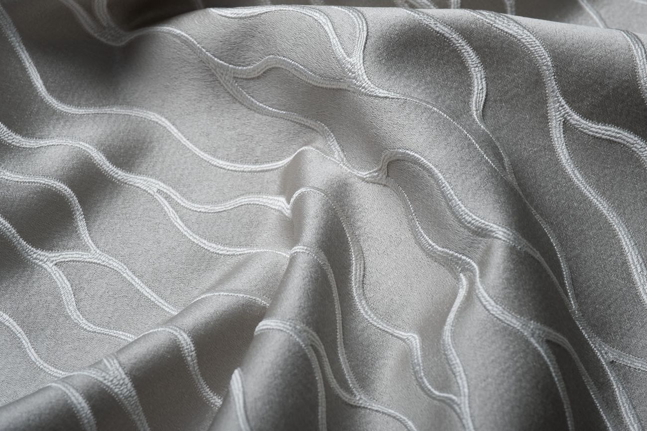 Ткань портьерная Ажур (Mesh) голубая 4