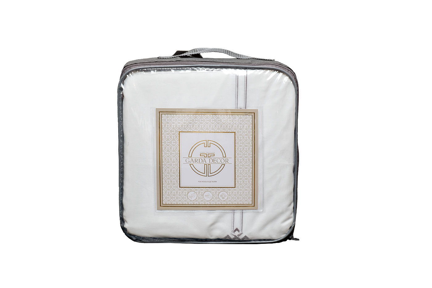 Комплект постельного белья «Арктик» с вышивкой кинг сайз 220х240см серый 12