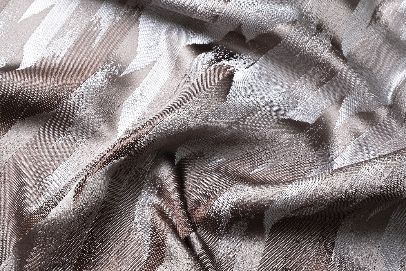 Ткань портьерная КАСКАДА (CASCADA) с коричневым 4