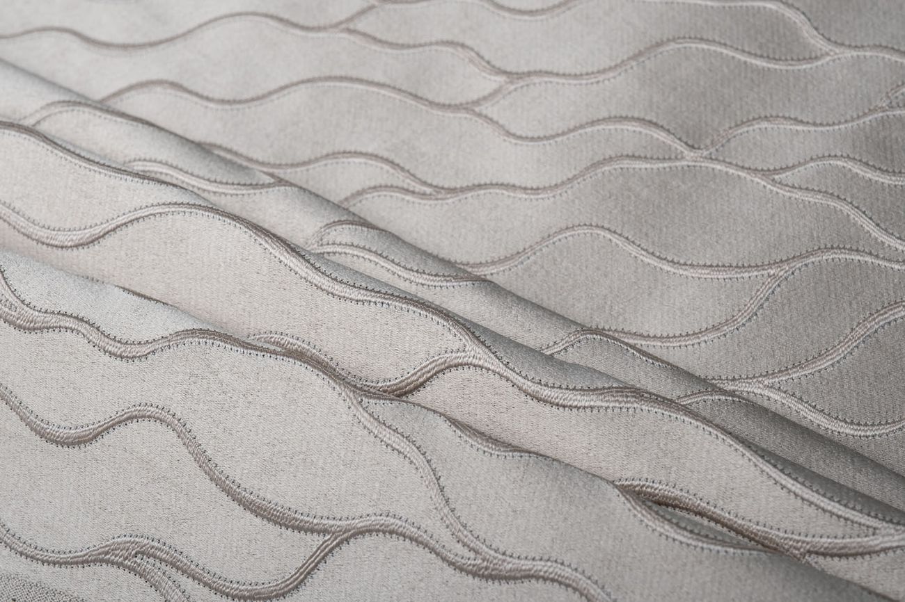 Ткань портьерная МЭШ (MESH) бежевая 3