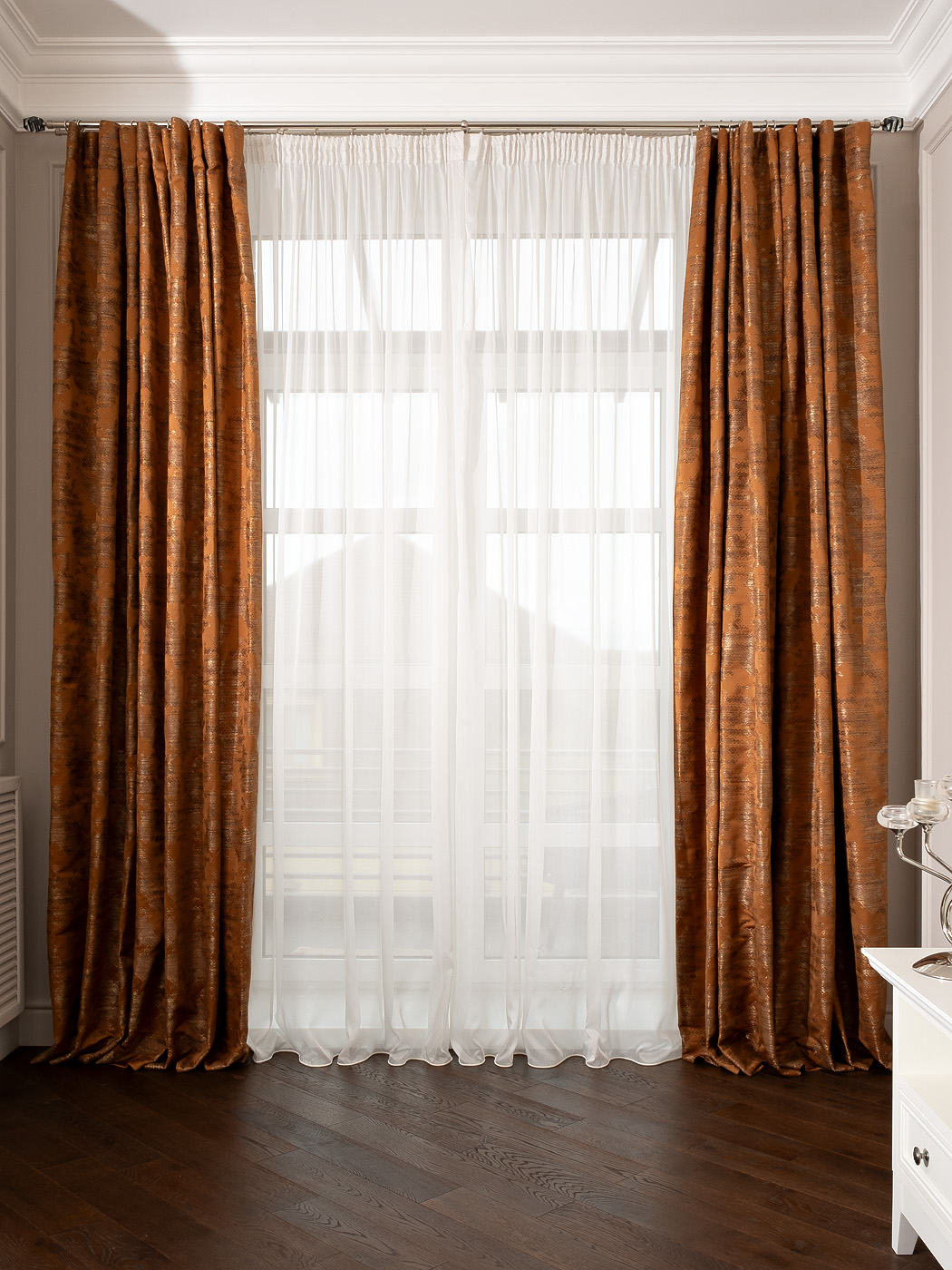 Портьера Bromley 275х260см оранжевая 2