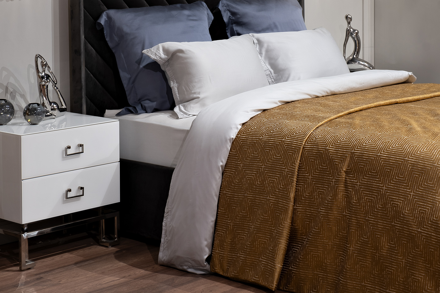 Покрывало Глянец (Gloss) 260х260см горчичное 2