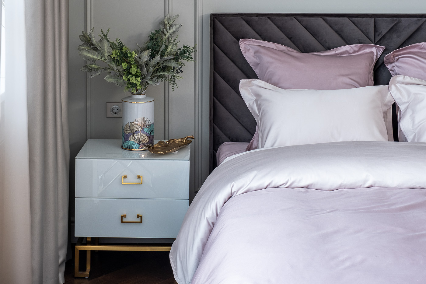 Комплект из 2х наволочек сатиновых 70х70см бежевый 4