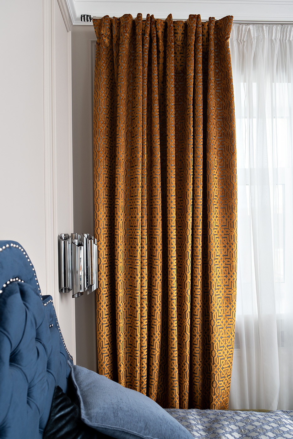 Портьера ЛАТТИС (LATTICE) 275х260см оранжевая 1