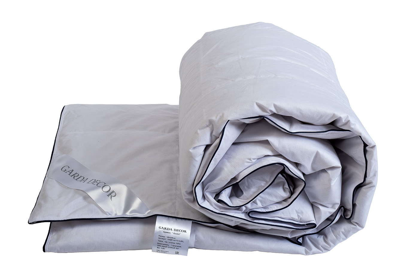 Одеяло «Омега» 140х205см 100% серый гусиный пух 4