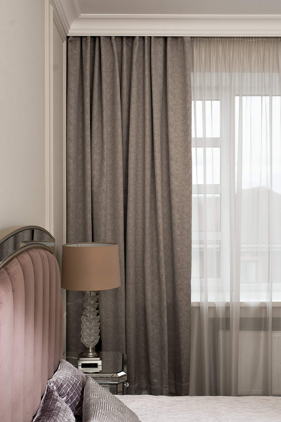 Портьера Глосс (Gloss) 275х260см бежевая 1