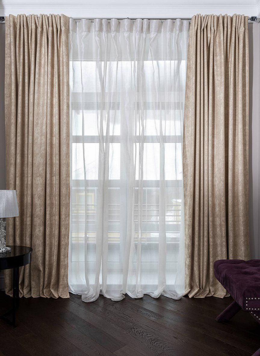 Портьера HOUSTON 275х260см бежевая 1