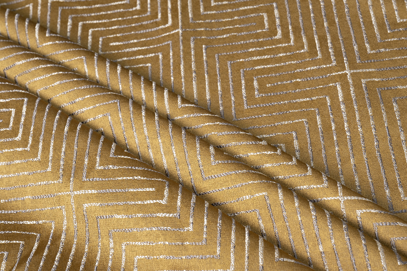 Ткань портьерная ГЛОСС (GLOSS) горчичная 2