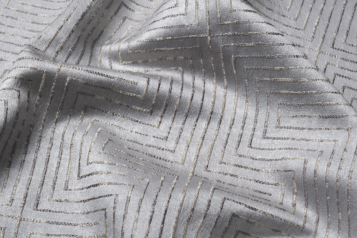 Ткань портьерная Глянец (Gloss) серая 4