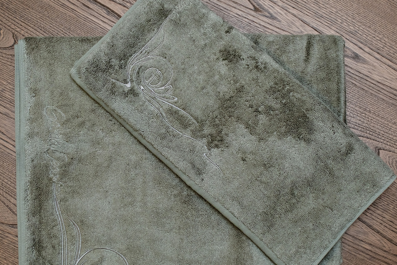 Полотенце «Лирика» 70*140 зеленое 5