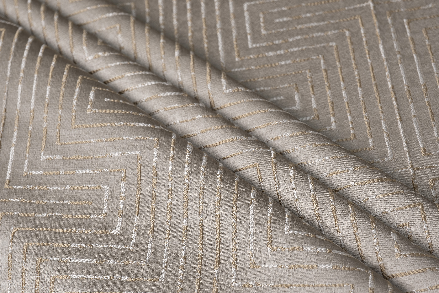 Ткань портьерная Глянец (Gloss) бежевая 2