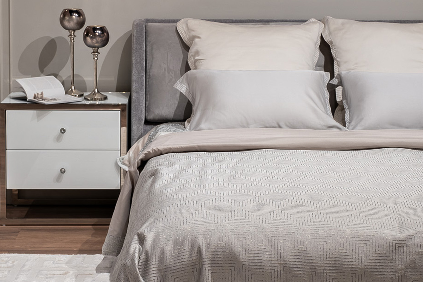 Покрывало Глянец (Gloss) 260х260см серое 2