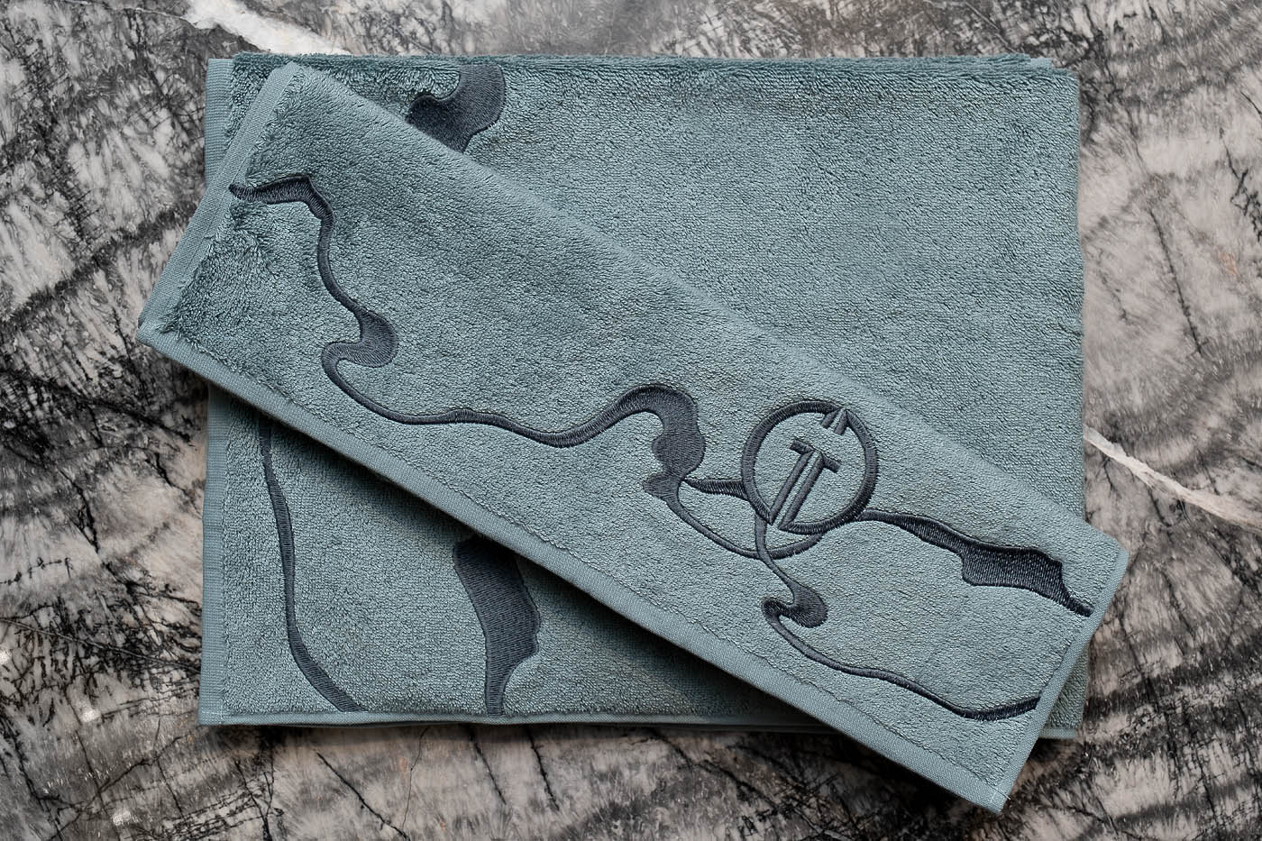 Полотенце «Мелодия» 70*140 голубое 1