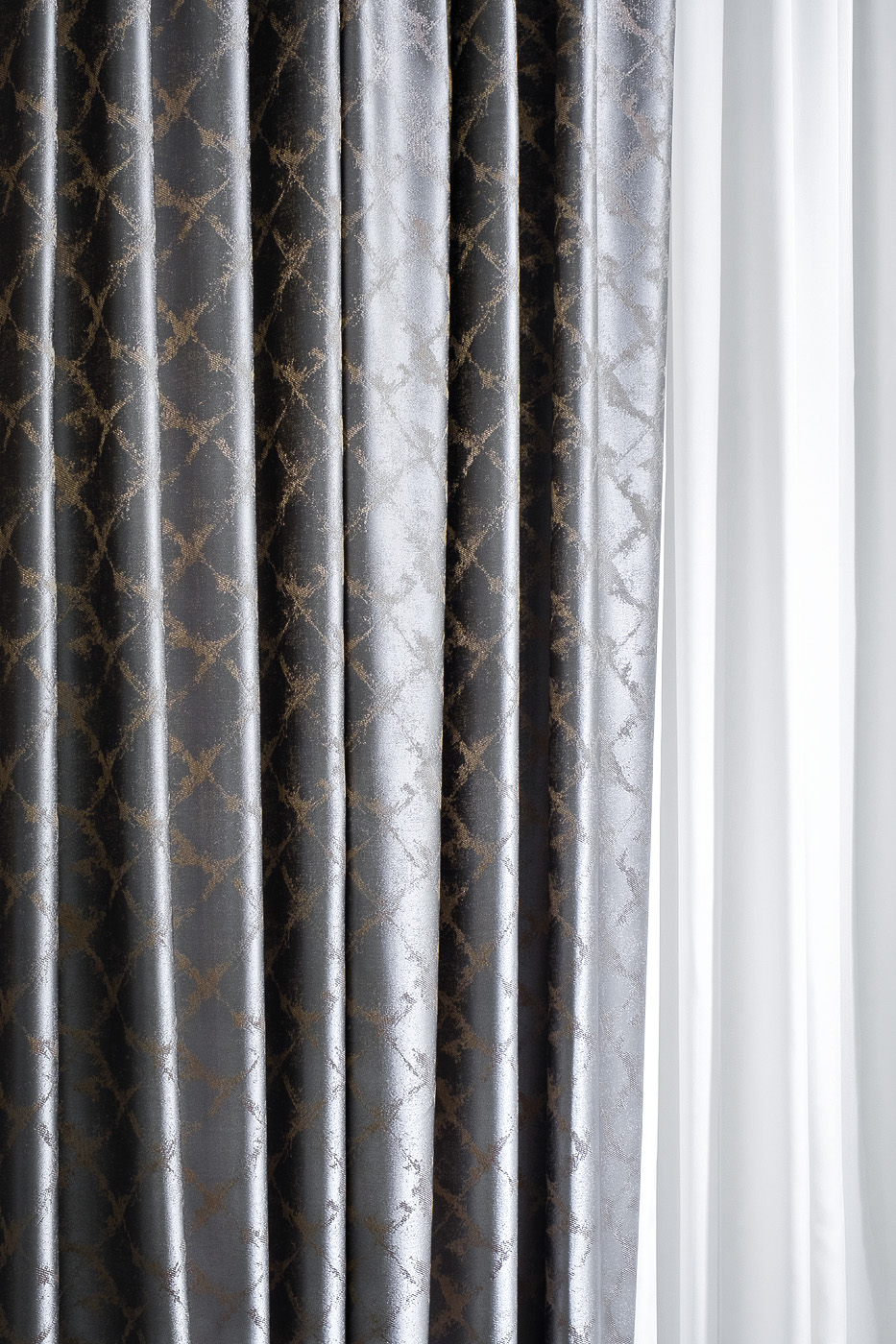 Портьера Тренто (Trento) 275х260см серая 1