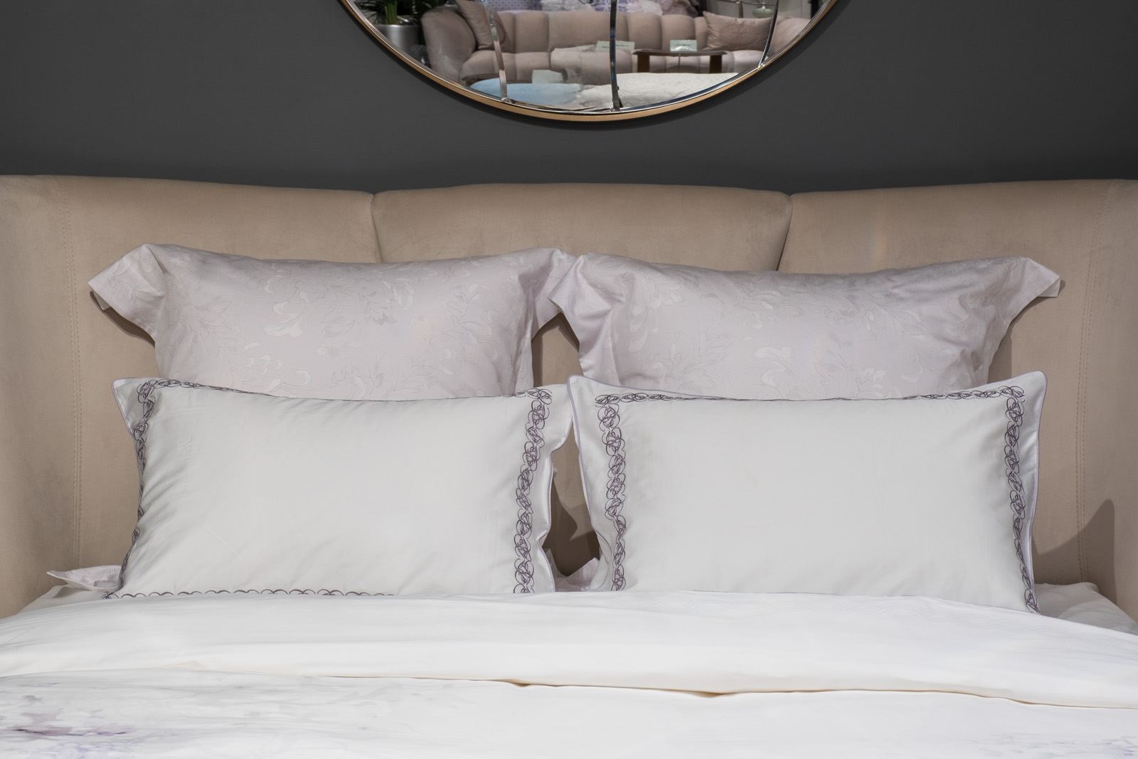 Комплект из 2х наволочек «Фиори» 50х70см сиренево-белый 2