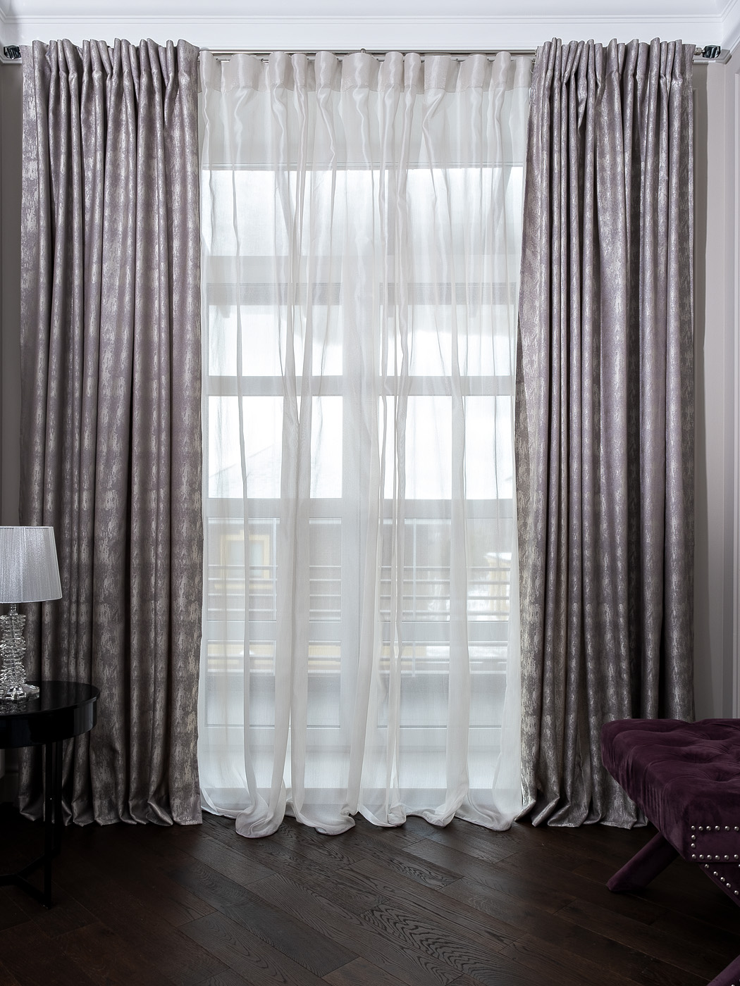 Портьера Хьюстон (Houston) 110 275х260см серая 1