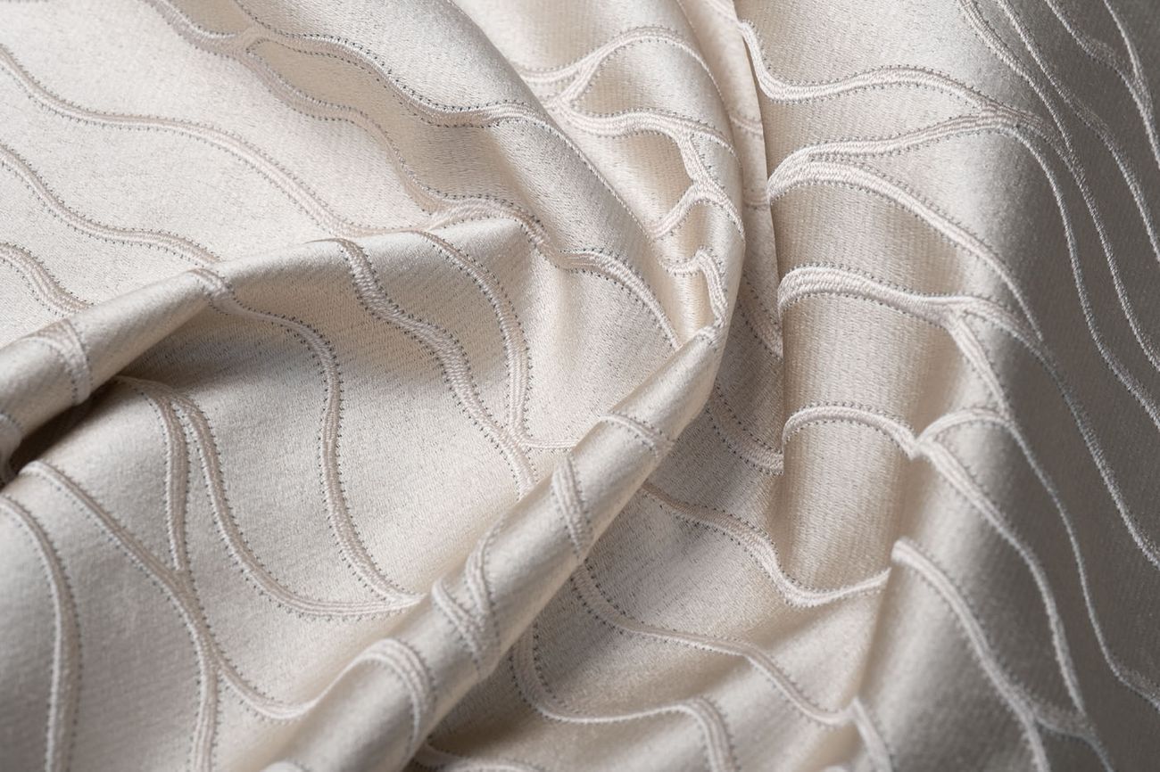 Ткань портьерная Ажур (Mesh) бежевая 4