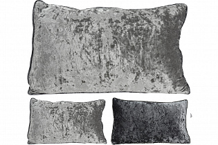 Подушка велюровая 30*50см серебристо-серая