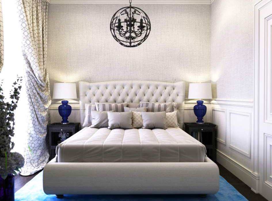 Белый и синий в интерьере фото 1