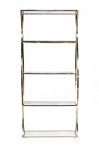 Стеллаж прозрачное стекло/золото