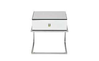 Тумбочка с ящиком зеркальная/хром