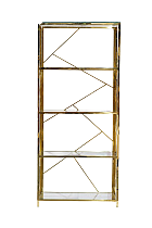 Стеллаж с прозрачным стеклом (золотой)