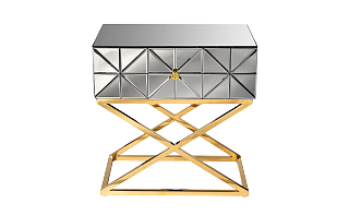 Тумбочка зеркальная с выдвижным ящиком