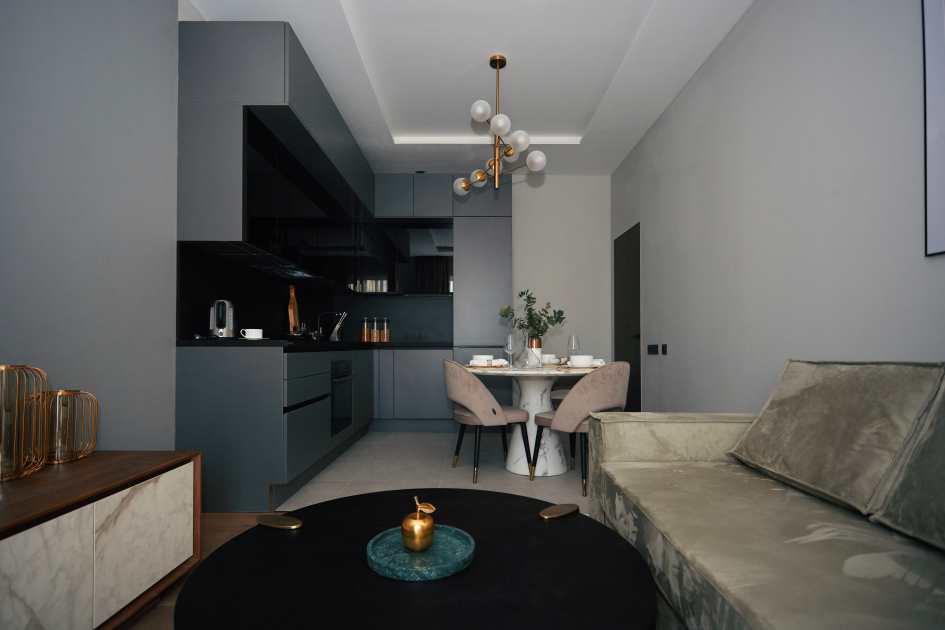 Кухня в серых оттенках фото 1