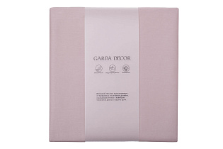 Простыня сатиновая на резинке 180х200х30см пудреная роза