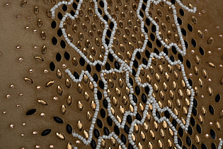 Подушка декоративная со стразами "Питон" золотая