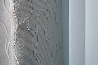 Портьера Мэш (Mesh) 275х260см голубая