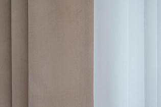 Портьера Silkу на подкладе 300х260см бежевая 3 (превью)