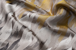 Ткань портьерная КАСКАДА (CASCADA) с золотым