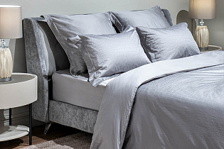 Пододеяльник сатиновый жаккард "Змейка" 215х150см серый