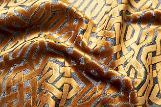 Ткань портьерная/мебельная ГЕОМЕТРИЯ (LATTICE) оранжевая