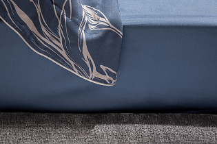 Простыня тенсель на резинке 160х200х30см синяя 4 (превью)