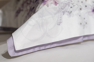 Комплект постельного белья "Фиори" сиренево-белый 145х210см с наволочками 50х70см