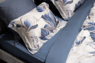 Простыня тенсель на резинке 180х200х30см синяя 2 (превью)