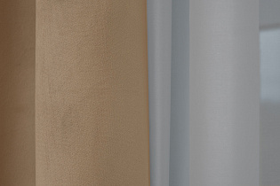 Портьера Шелк (Silky) 275х260см димаут бежевая 3 (превью)