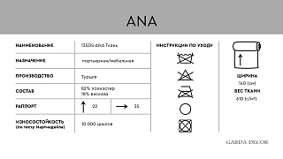 Ткань мебельная АНА (ANA) синяя